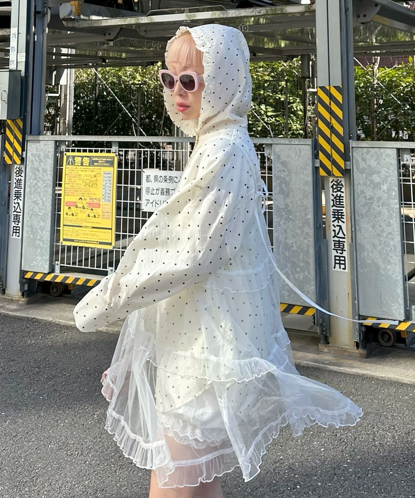 フリルティアードキャミワンピミニ【ホワイト】