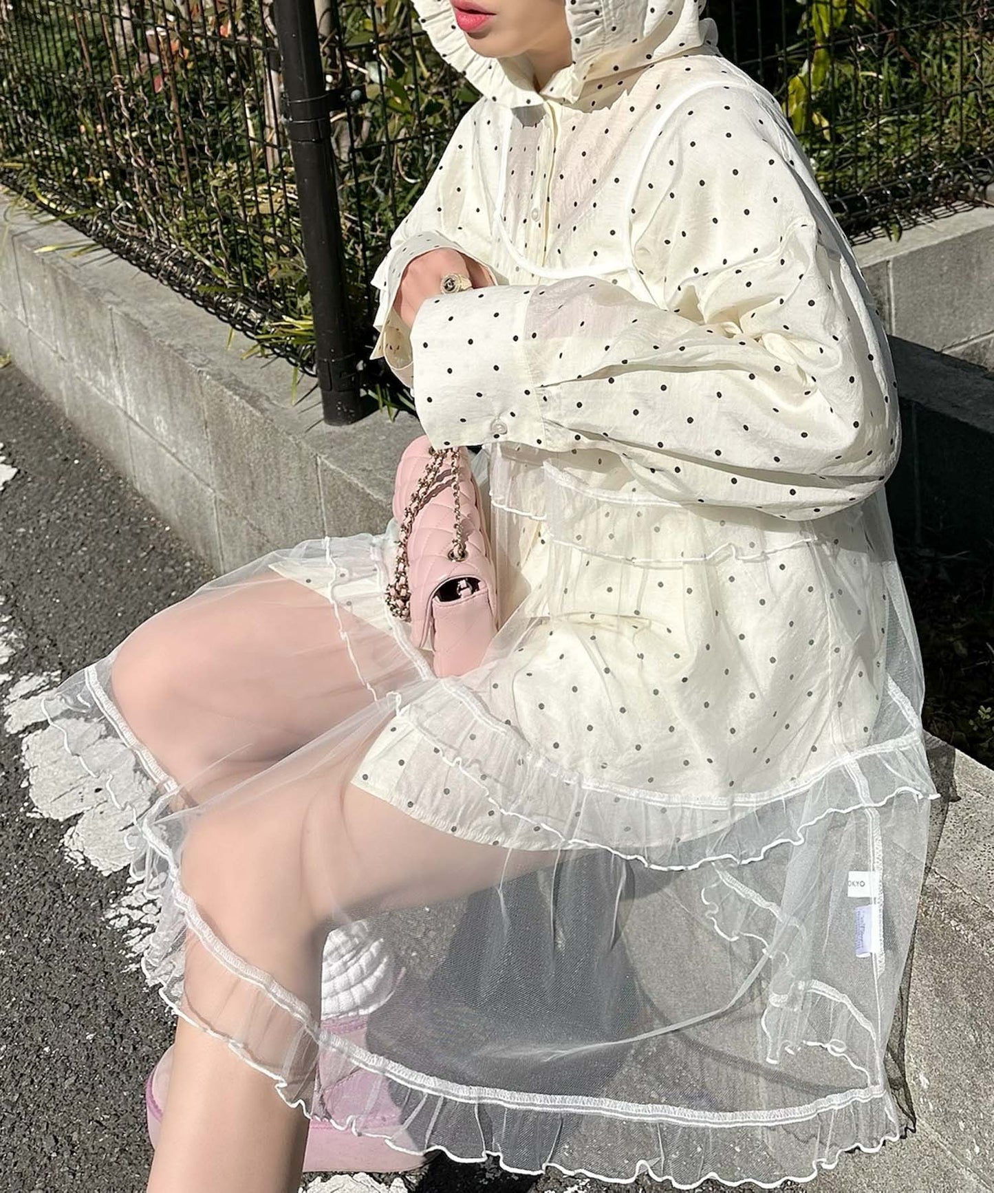 フリルティアードキャミワンピミニ【ホワイト】