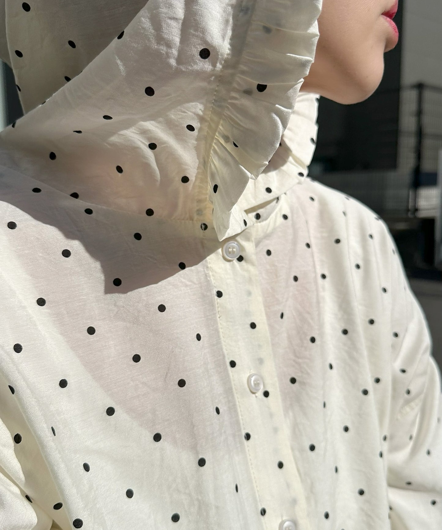 フリフリフードシャツ【ホワイト系】