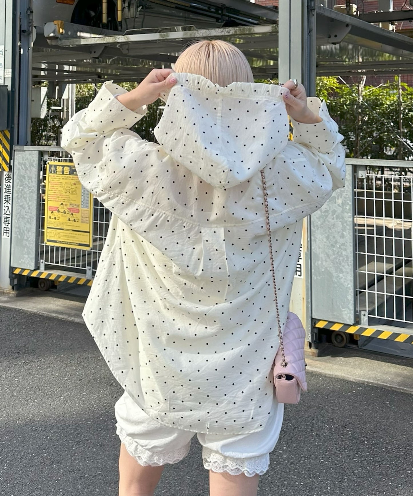 フリフリフードシャツ【ホワイト系】