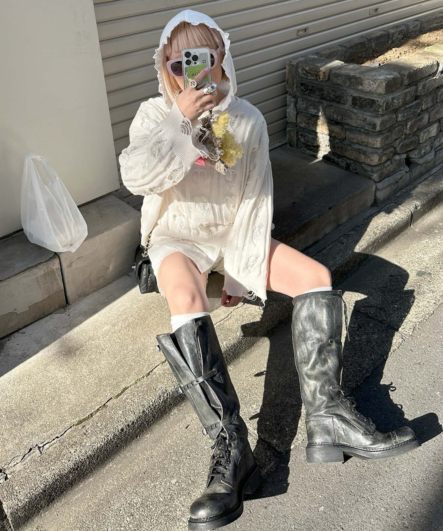 フリフリフードシャツ【オフホワイト】