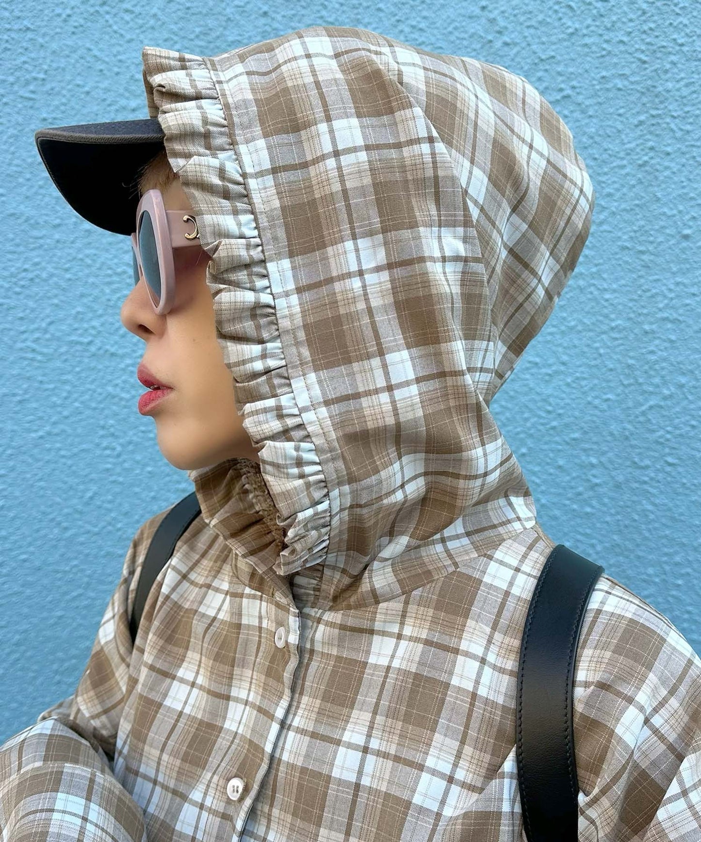 フリフリフードシャツ【サックスブルー】