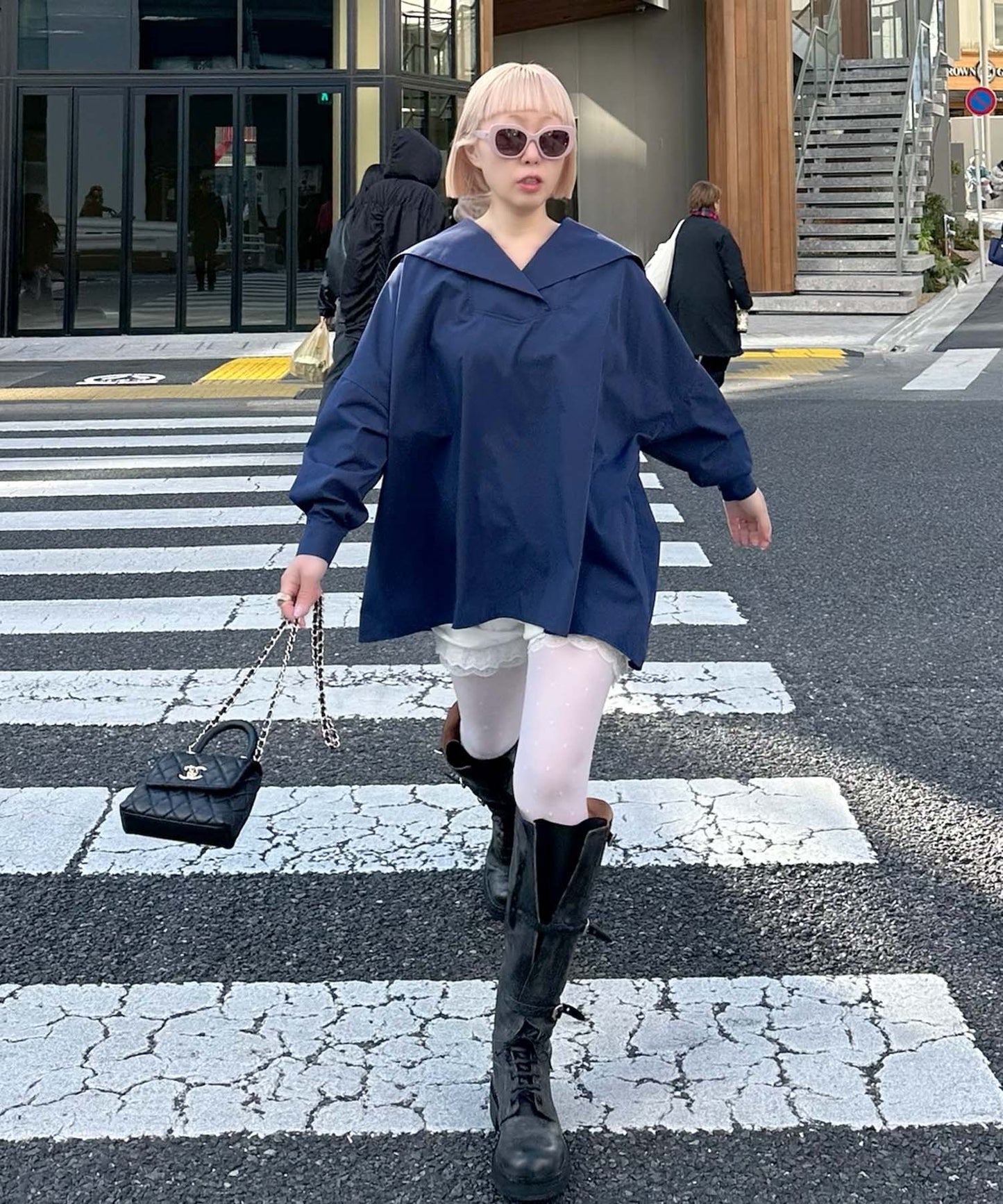 【リバイバル】メッセージセーラーシャツ【ネイビー】