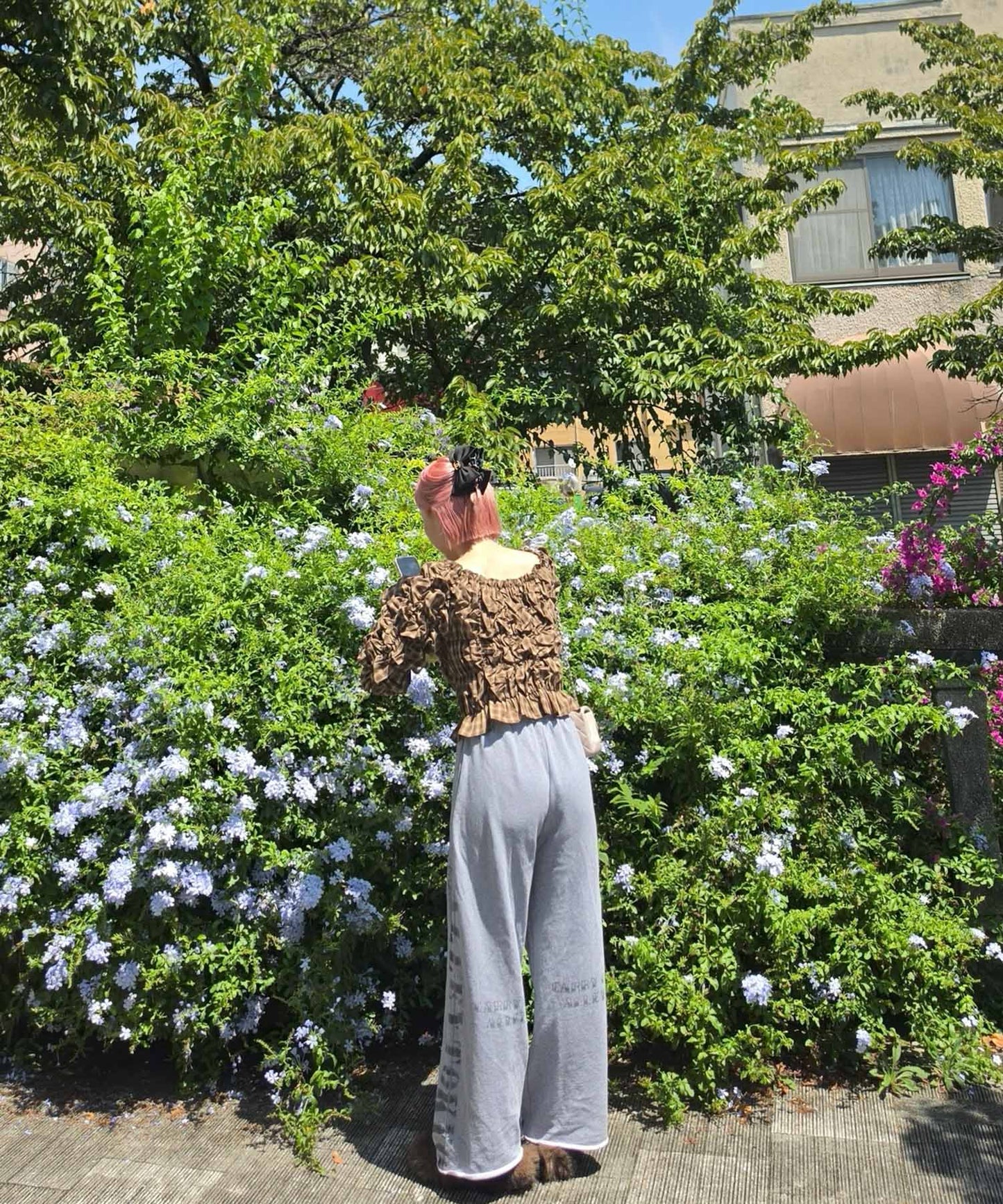 くしゅっとしたブラウス【ブラウン】