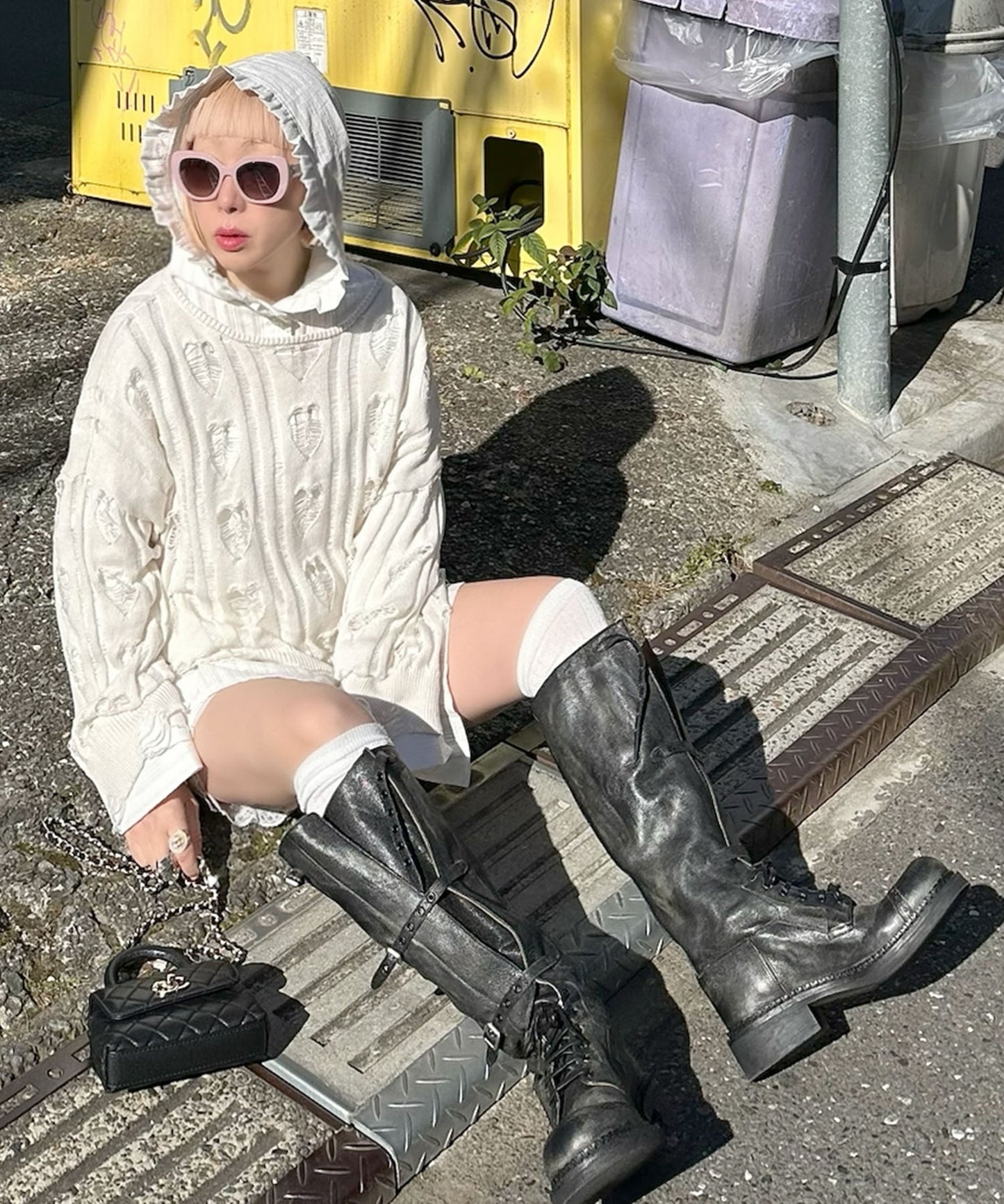 フリフリフードシャツ【オフホワイト】