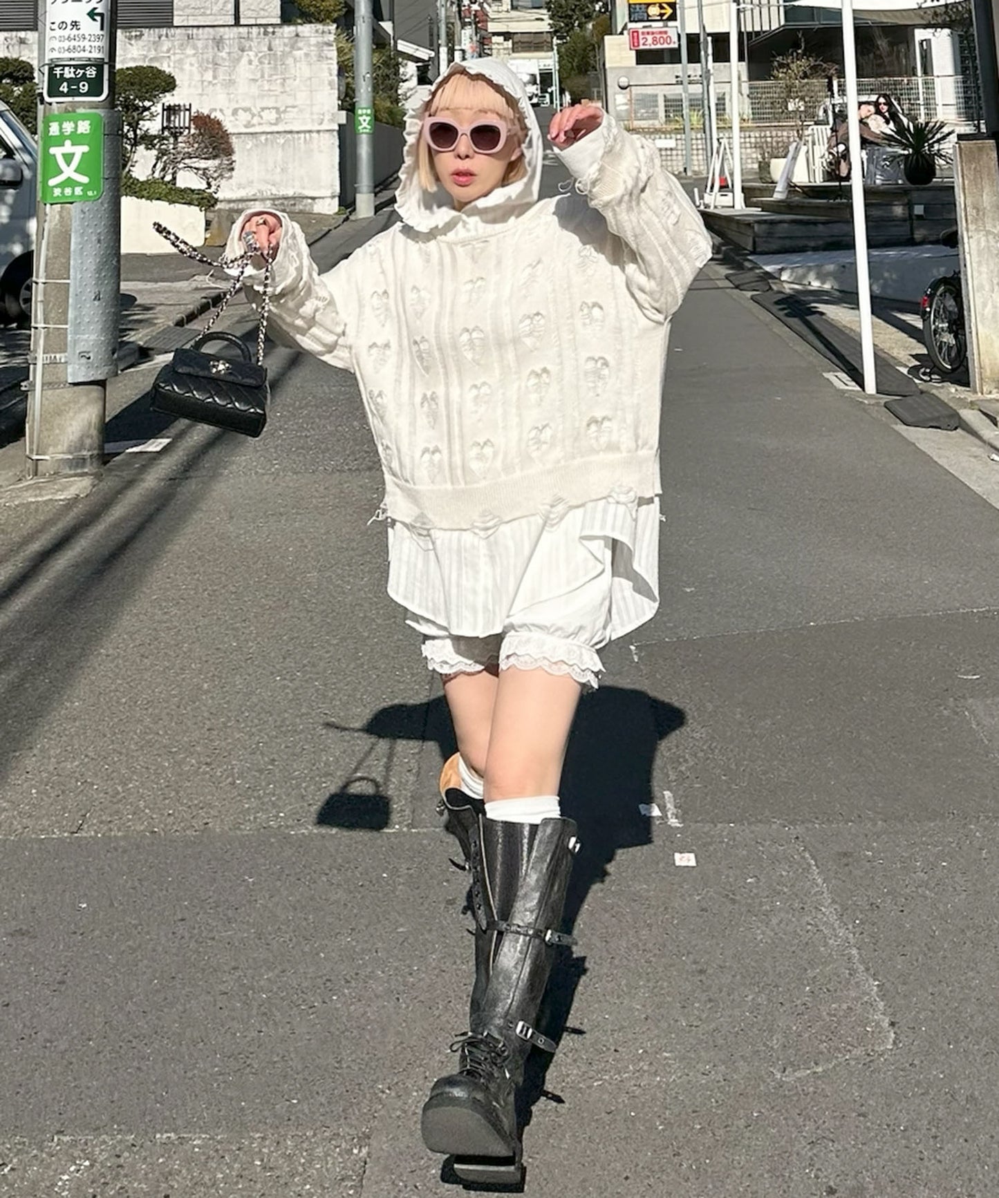 フリフリフードシャツ【オフホワイト】