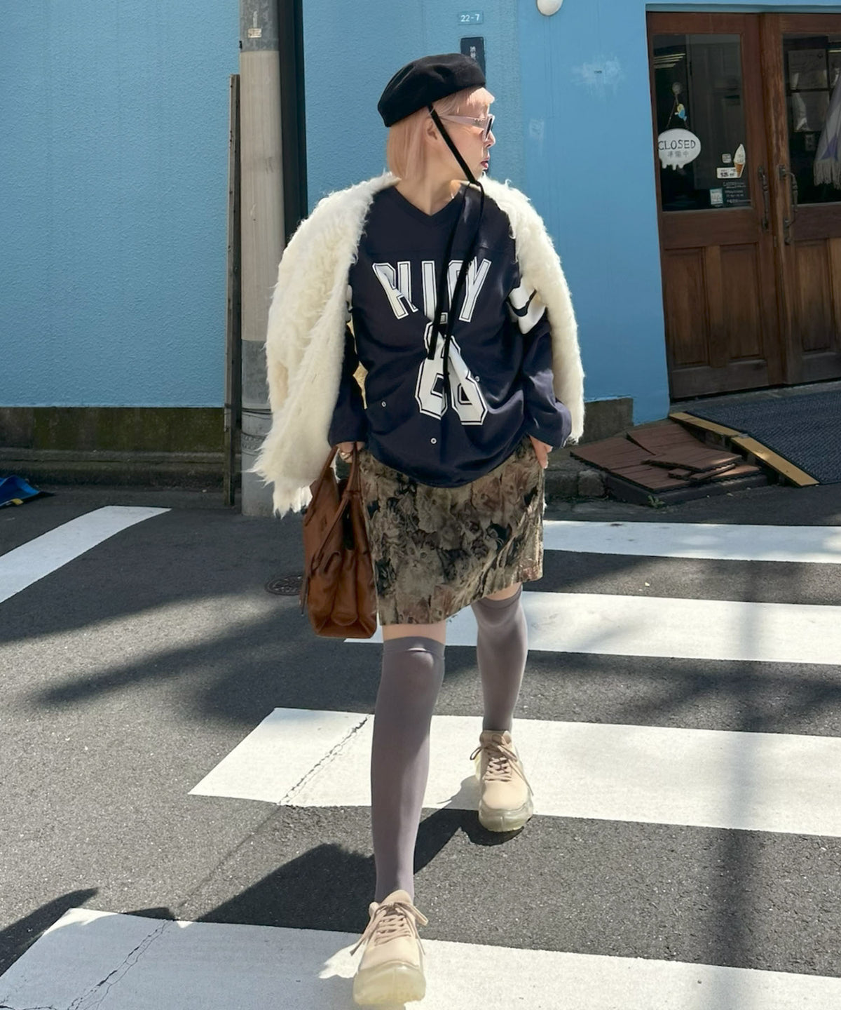 フットボールプチプチ付ロンT【ネイビー】
