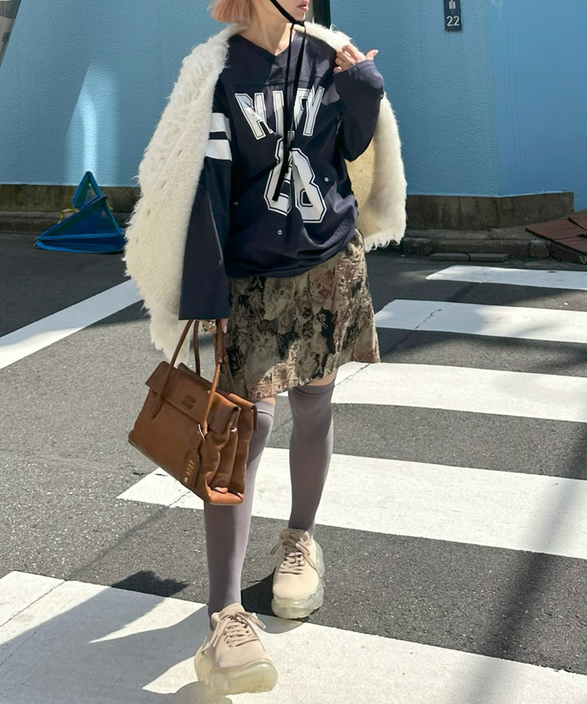フットボールプチプチ付ロンT【ネイビー】