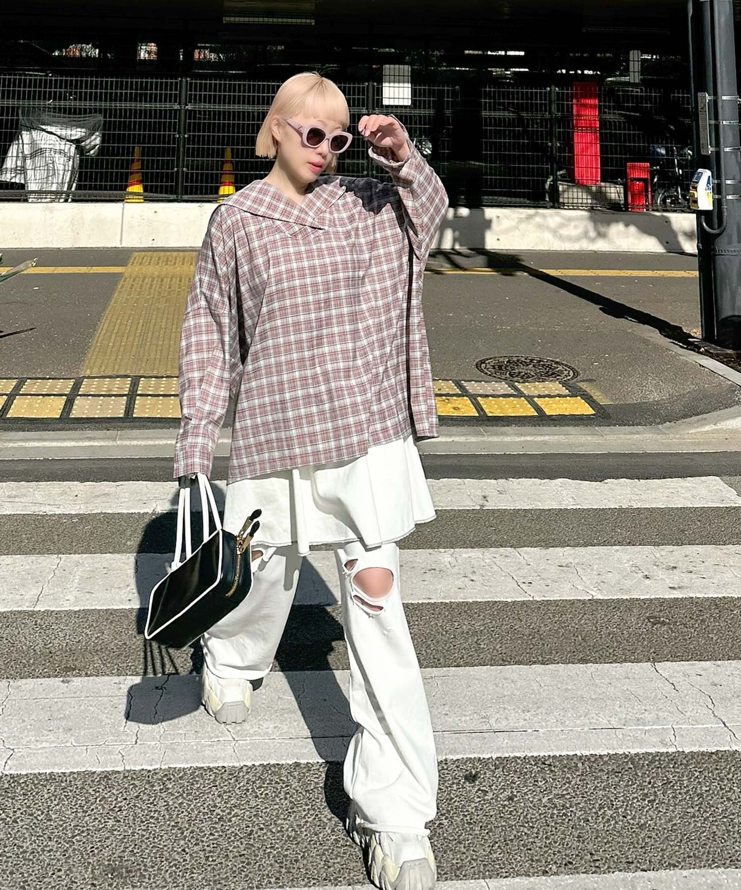 ダメージスウェパンとフレアスカートのセット【オフホワイト】