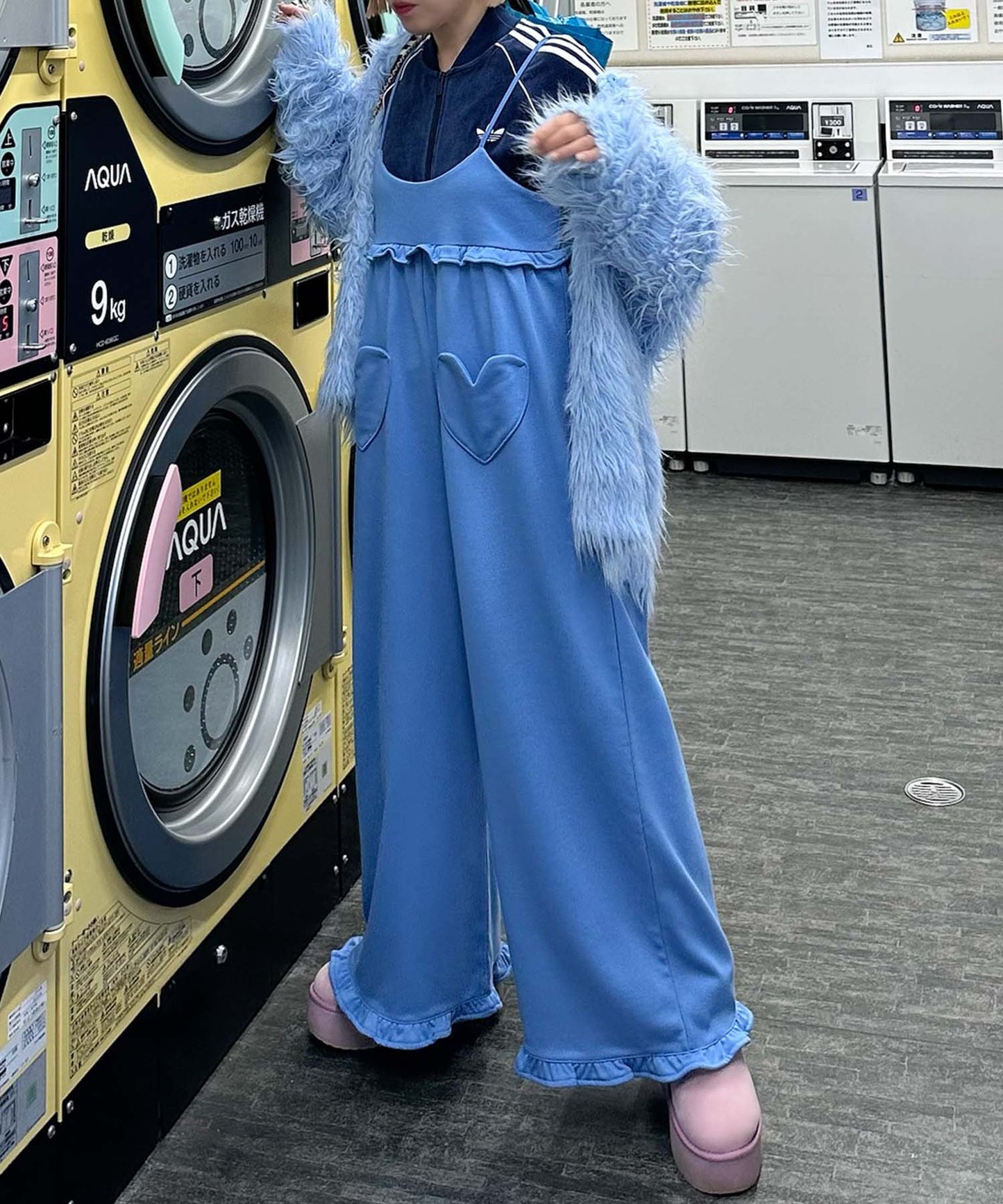 ハートポケサロペ【ブルー】