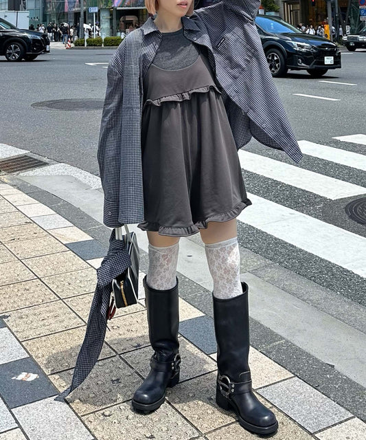 ハートポケサロペ【チャコール】