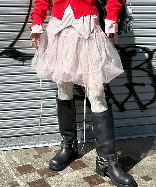 マルチウェイ過ぎるチュールコルセットワンピ【ピンク】