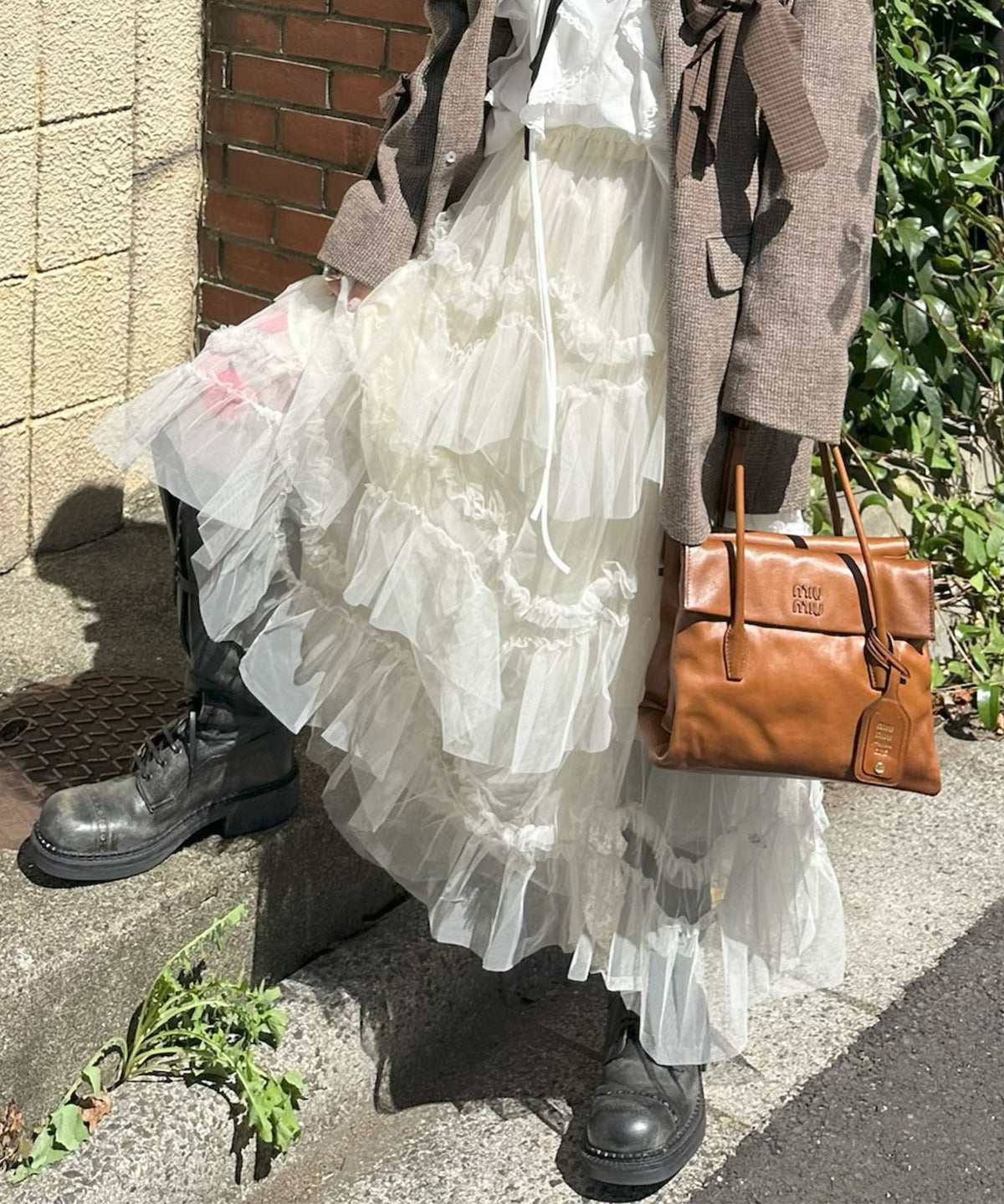 ランダムティアードスカート【アイボリー】