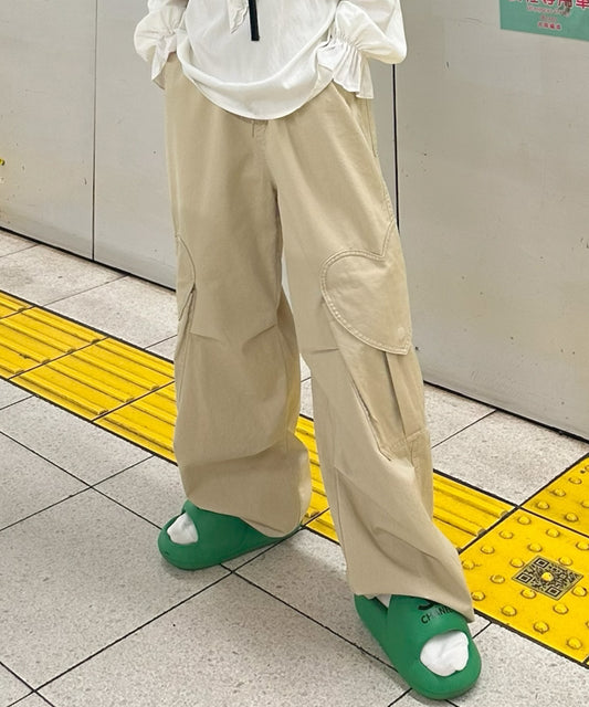 ハートポケカーゴパンツ【ベージュ】