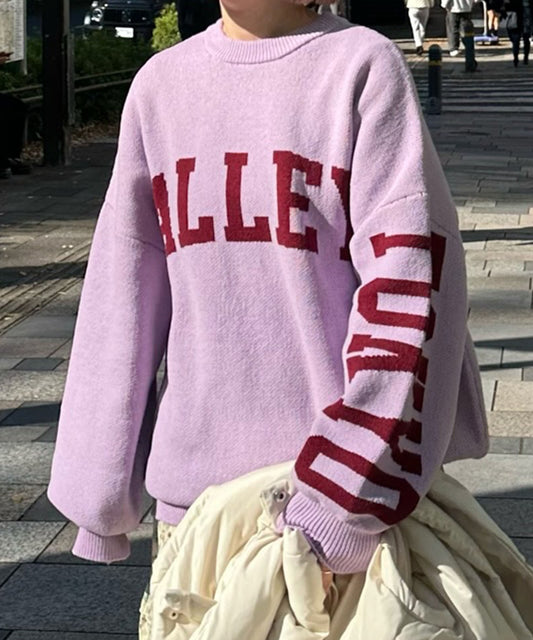 BIGロゴALLEYニット【ラベンダー】