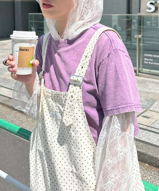 ウォッシュ加工ショートBig T【ラベンダー】