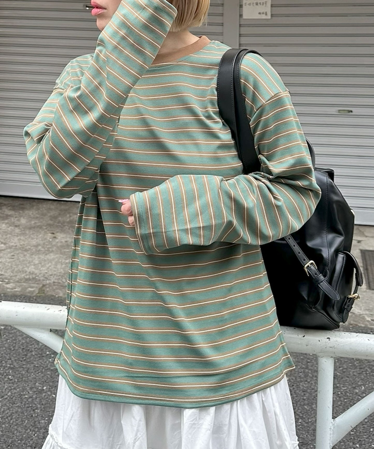 ボーダーBigロンT【グリーン】