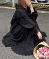 レースどっさりワンピ【ブラック】