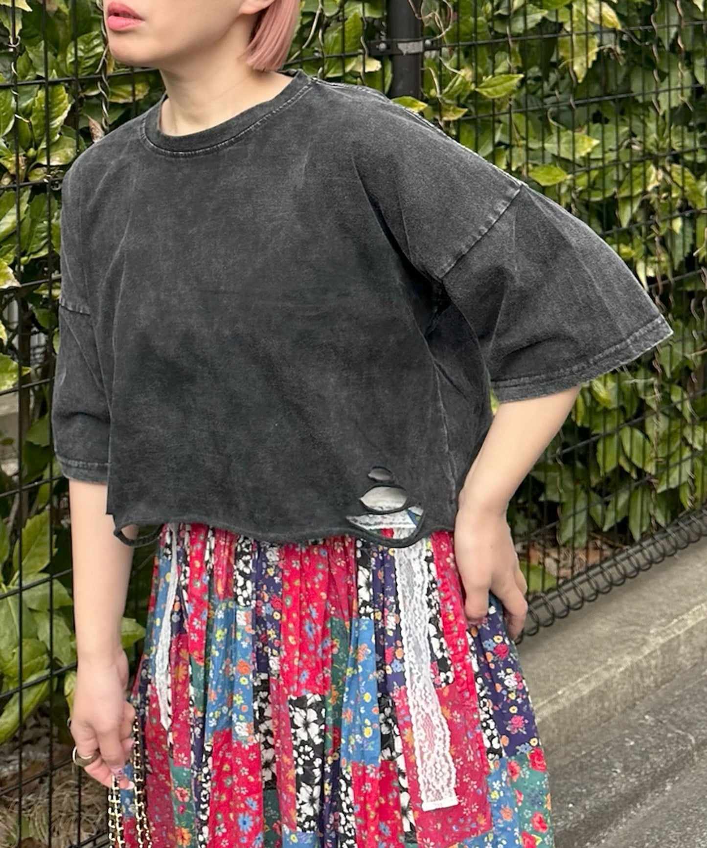 ひとくせウォッシュ加工BIG T【ブラック】