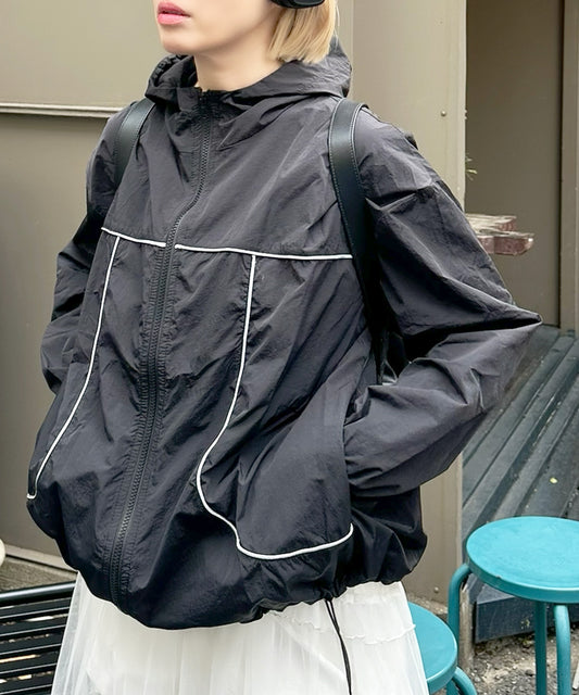 シャカシャカスポーツブルゾン【ブラック】