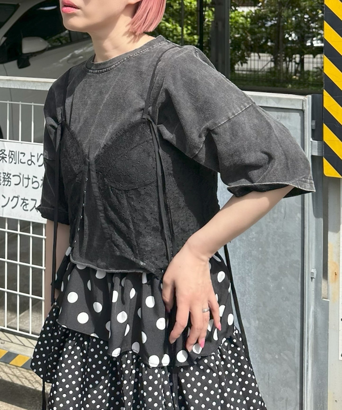 ひとくせウォッシュ加工BIG T【ブラック】